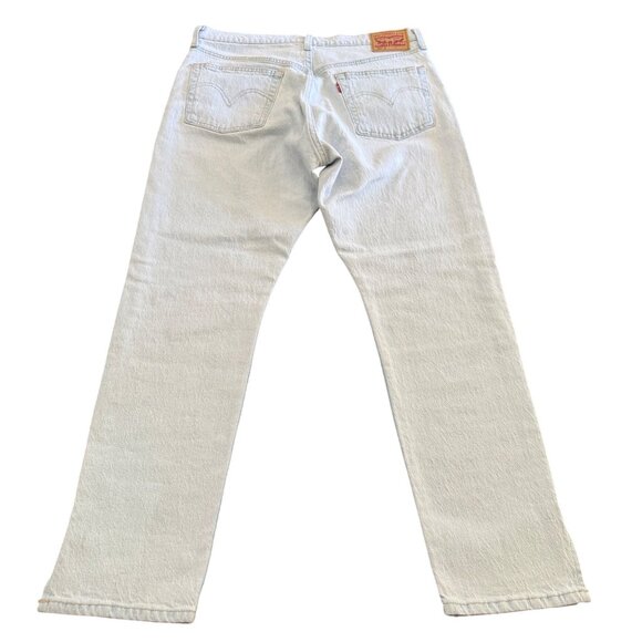 Levi's 501 Skinny Jean Button Fly Light Blue Bottom Slit Women's, Size 30 X 28 - Picture 2 of 13